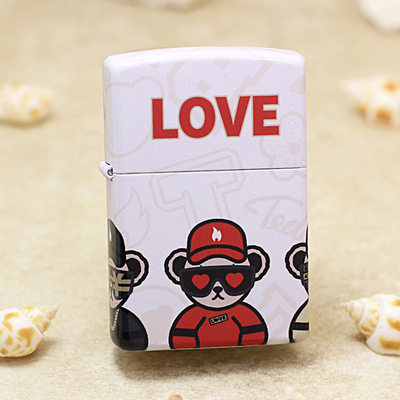 zippoLOT-0108-C01Teddybear-LOVE桃花联名套装