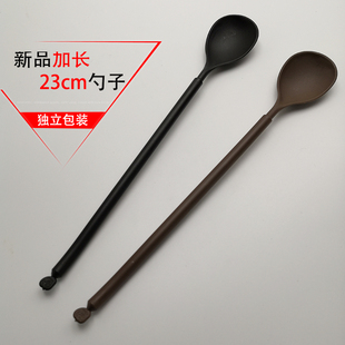 长柄勺子 一次性加长奶茶勺塑料创意圆柱大勺烧仙草长勺子23cm
