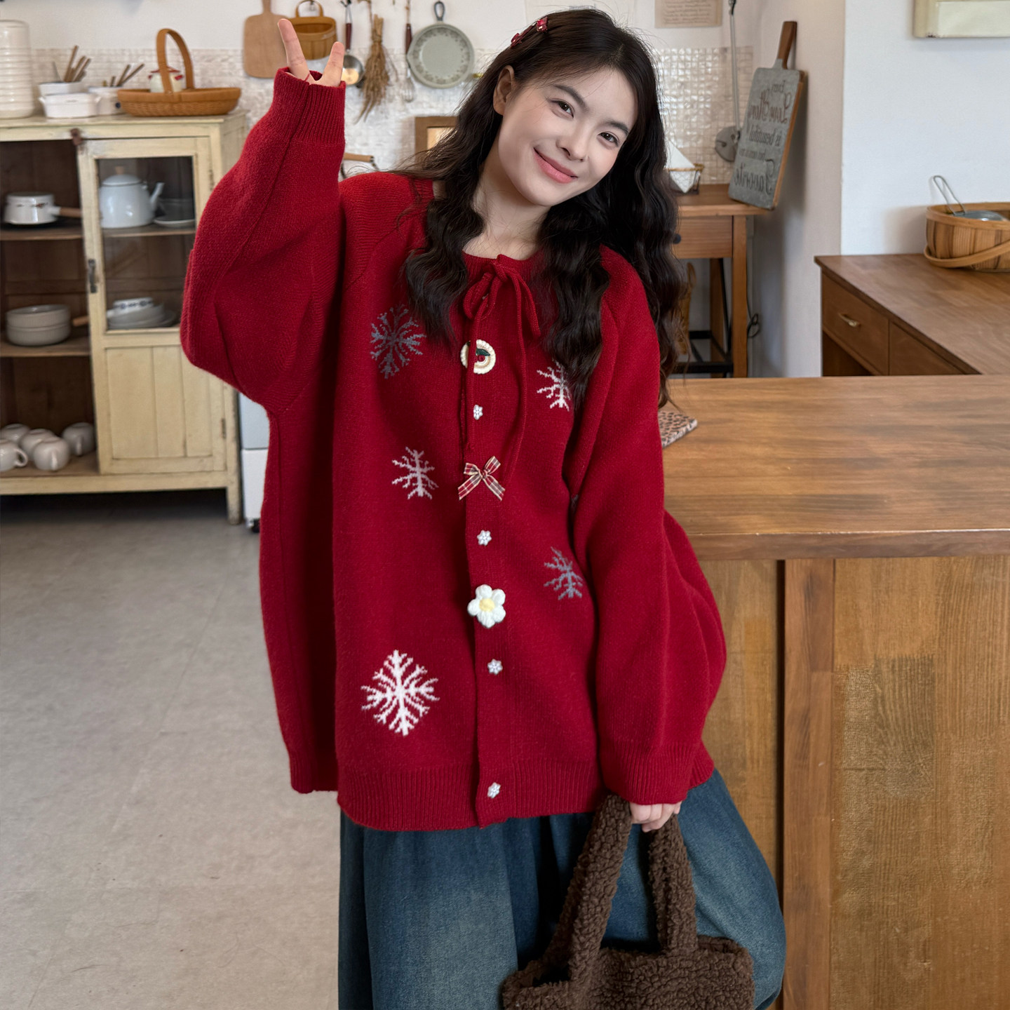 大码女装2025秋冬新款胖妹妹甜美软糯风提花宽松显瘦开衫毛衣外套,女装/女士精品,大码套装,淘宝优惠券,粉丝福利购,淘宝优惠卷