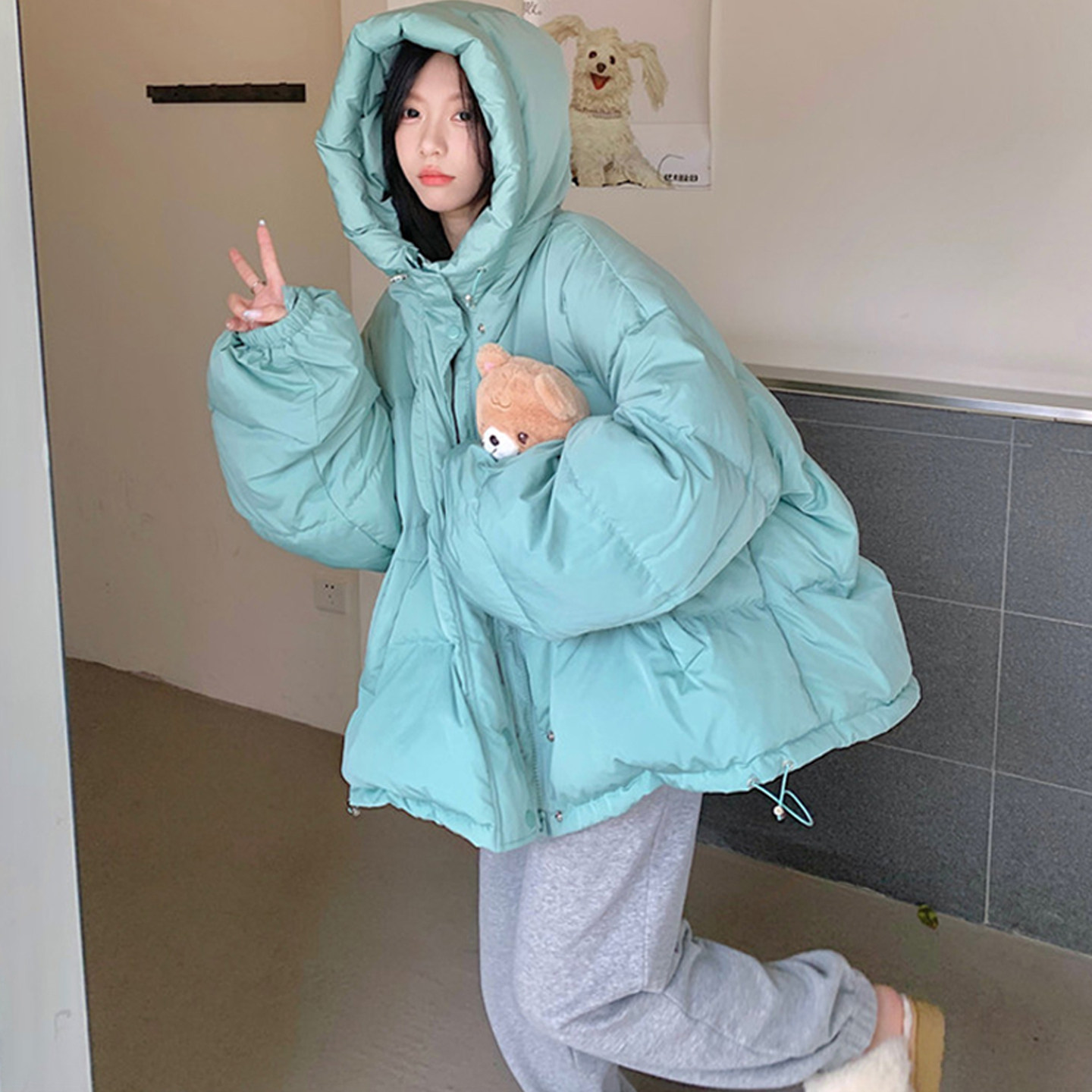 大码女装2025冬新款胖mm韩版立领连帽抽绳宽松加厚羽绒棉服面包服,女装/女士精品,大码棉服,淘宝优惠券,粉丝福利购,淘宝优惠卷