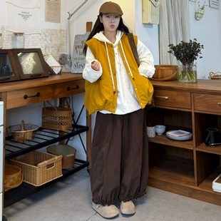 大码女装2025冬新款胖mm韩版夹棉连帽卫衣+棉马甲+加绒灯笼裤套装