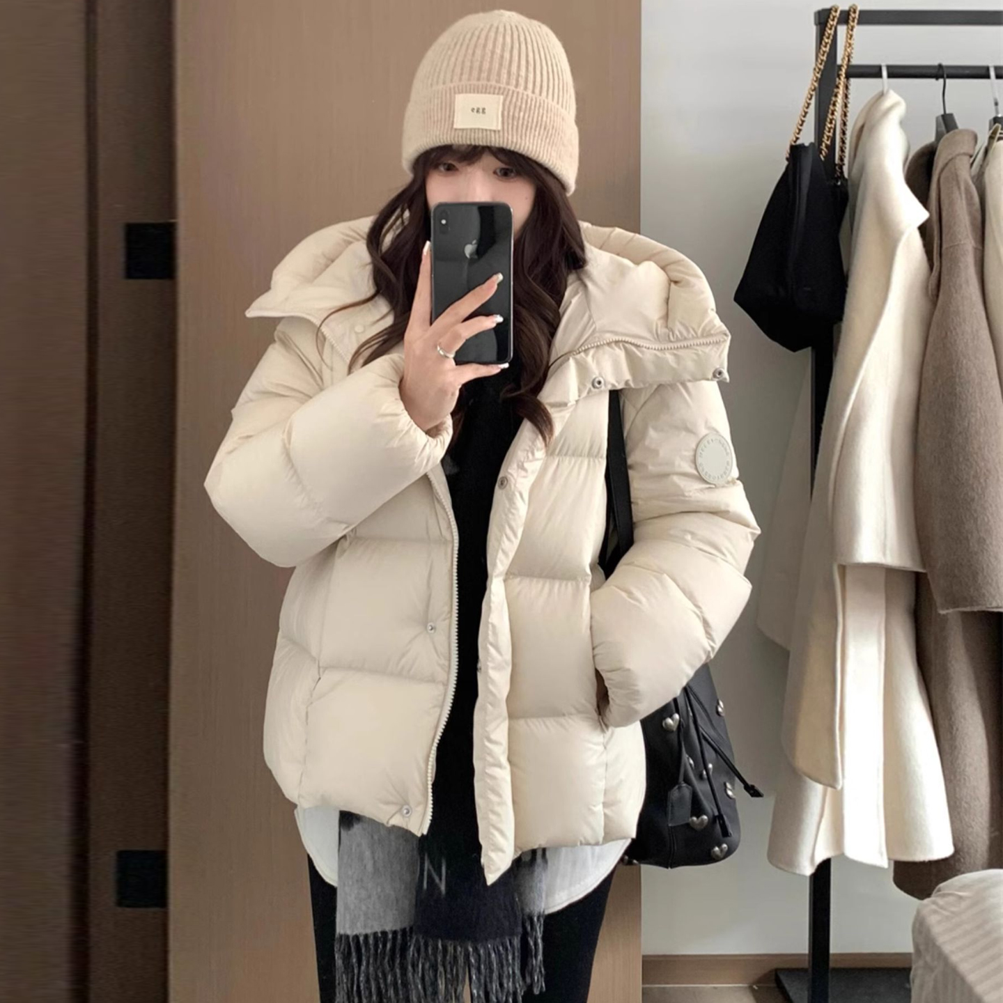 加厚连帽云朵泡芙棉衣棉服厚外套