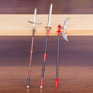 复古仿真冷兵器方天画戟模型 传统长矛枪钩镰枪模型 金属拼装摆件