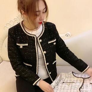 外套口袋上衣长袖 2025春秋时尚 新款 女装 纽 圆领小香风外套上衣开衫