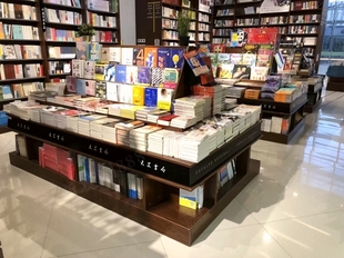 定制中岛柜 木质货架展柜 图书馆中岛柜 书店书架展示架 图书展柜