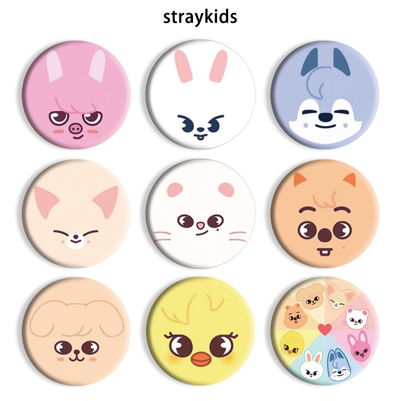 stray kids卡通徽章胸章胸针圆形马口铁胸章周边