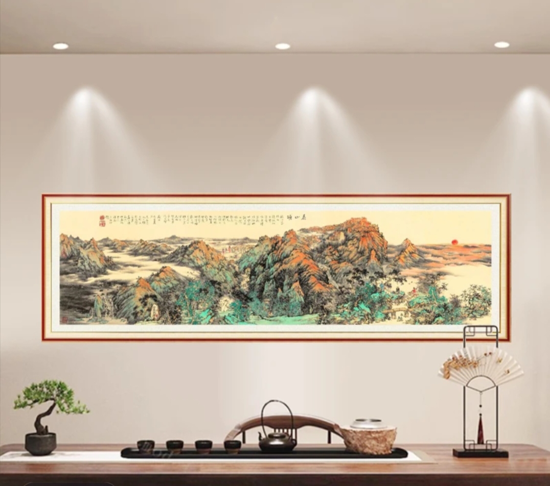 【金丝布】泰山颂 十字绣大格260x75厘米满绣