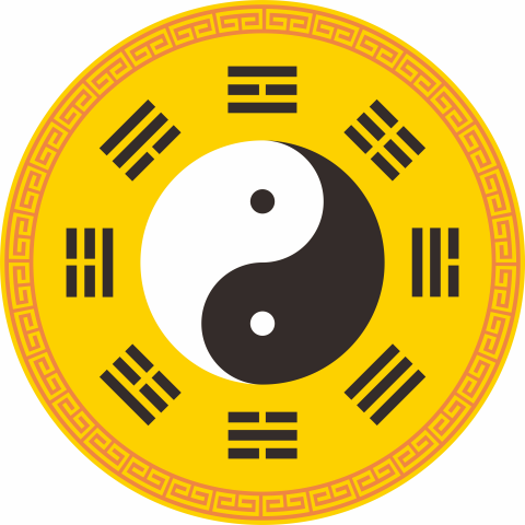 后天太极八卦圆图贴 阴阳太极贴旺财好运祥瑞后天八卦客厅 装饰贴