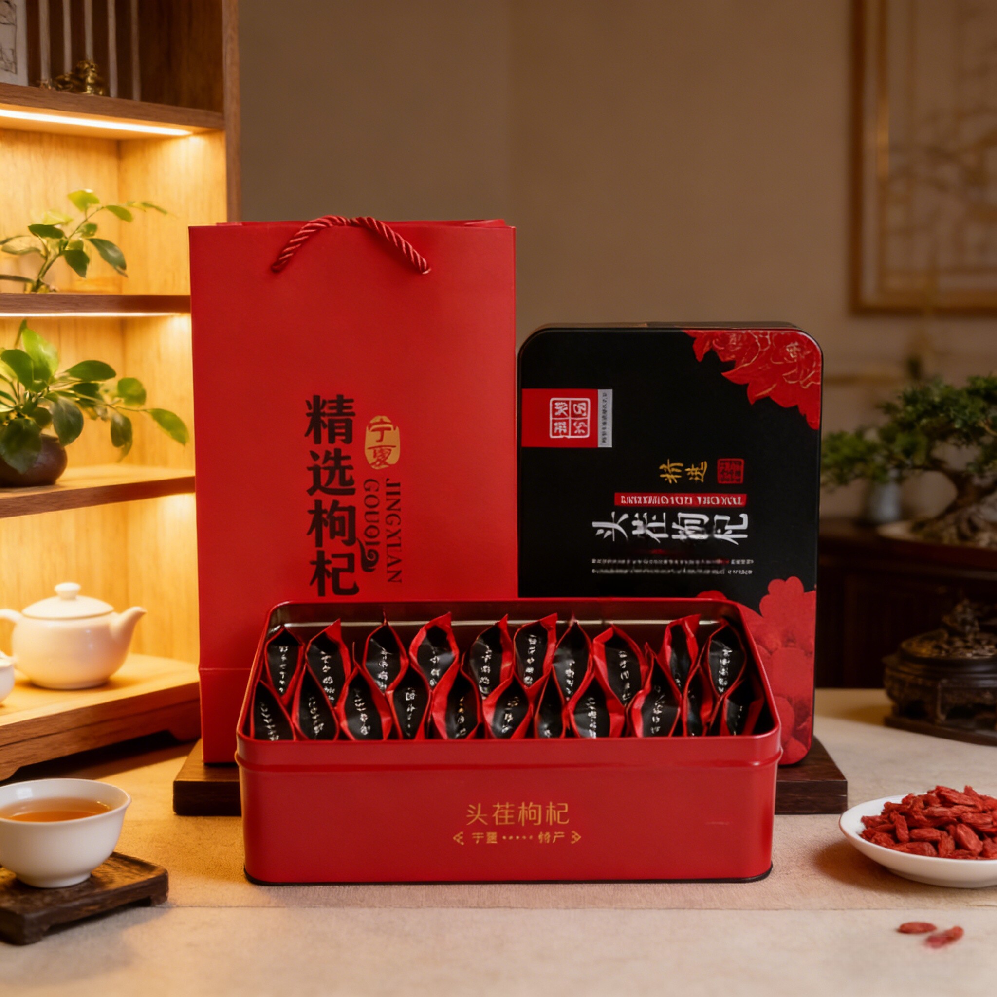 礼盒宁夏头茬枸杞优质枸杞子苟枸杞子宁夏狗机子杞枸杓杞养生茶