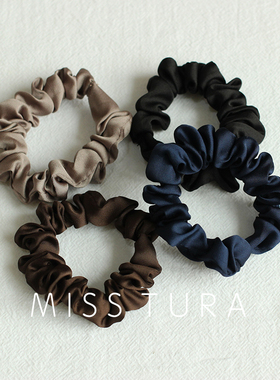 Miss Tura韩国进口绸缎面小肠发圈ins真丝纯色头绳质感超好