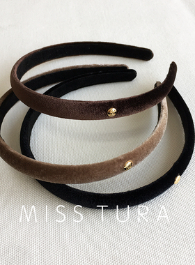 Miss Tura韩国进口简约百搭丝绒细发箍 好用压法发卡束发头箍
