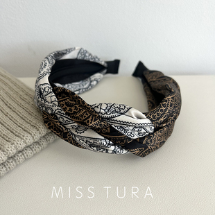 Tura韩国进口复古文艺麻花辫宽边发箍舒适百搭显高颅顶头箍 Miss