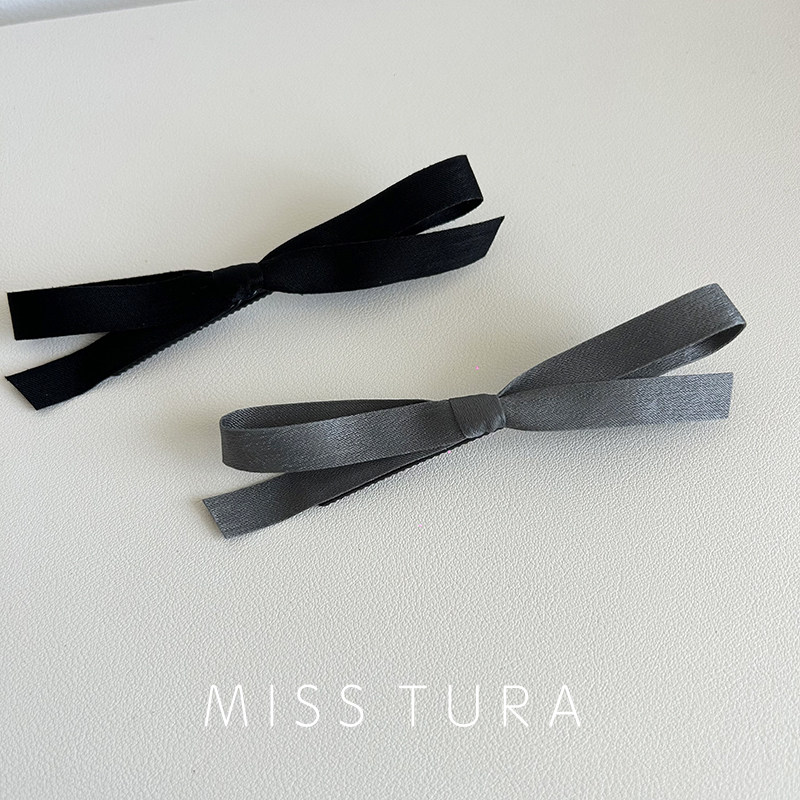 Miss Tura韩国进口简约质感缎面丝带蝴蝶结一字夹侧边发夹碎发夹,饰品/流行首饰/时尚饰品新,发饰,淘宝优惠券,粉丝福利购,淘宝优惠卷