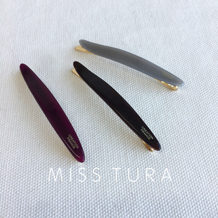 Miss Tura韩国进口柳叶形细长边夹 精致刘海夹简约一字侧边发夹