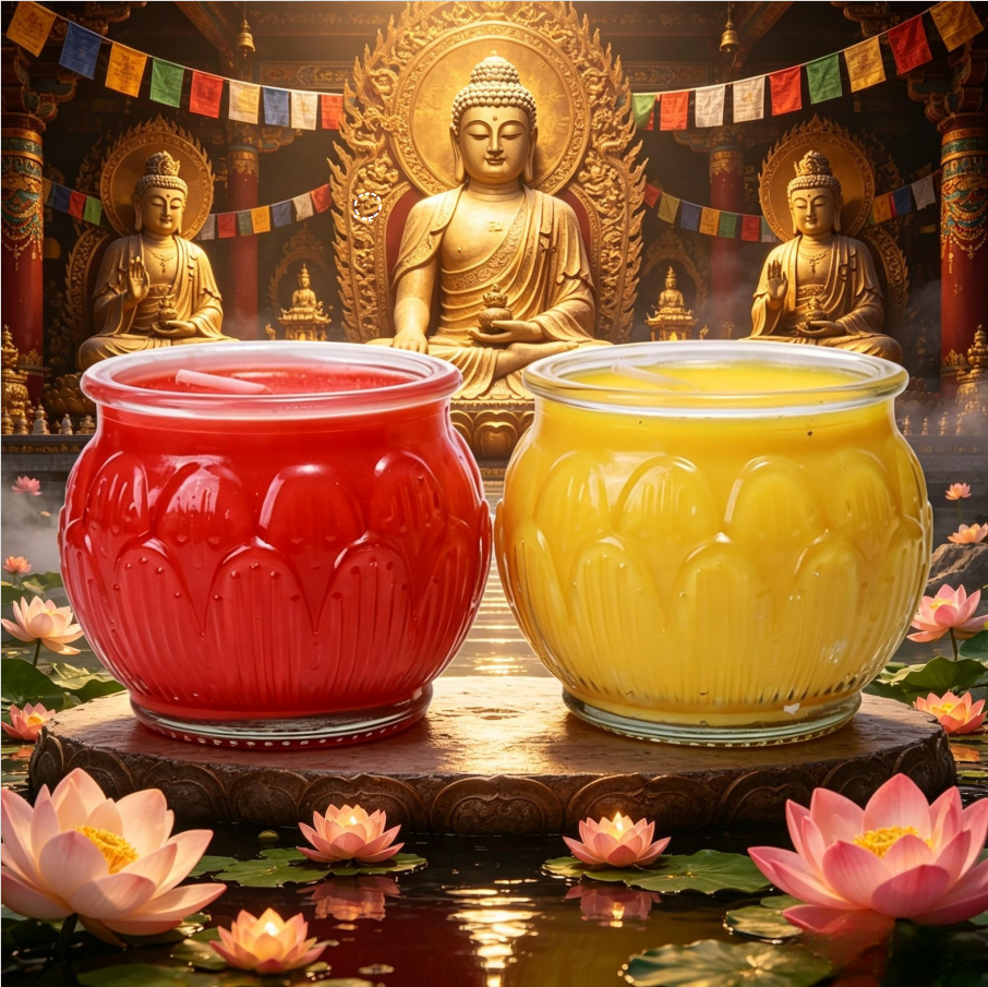 虔诚灯 酥油灯平口莲花灯玻璃佛前家用蜡烛佛灯供灯24小时长明灯