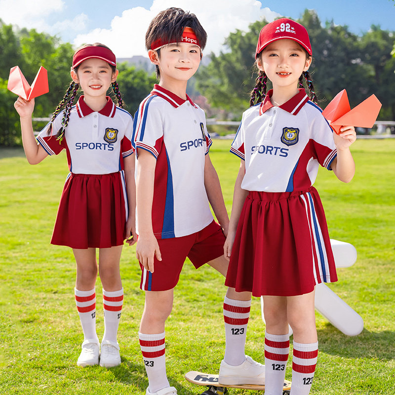 运动会班服夏季定制套装韩版宽松学院风中小学生短袖t恤校服表演