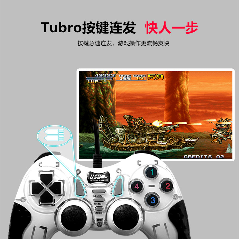 2인용 컴퓨터 게임 컨트롤러 나루토 유선 진동 노트북 PC 데스크탑 컴퓨터 스팀