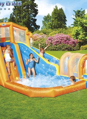 Bestway53303中型水上滑梯游乐场 户外大型冲浪帆板儿童充气玩具