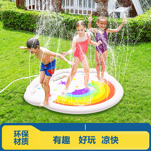 夏季户外儿童pvc喷水垫加厚家用小孩玩水垫户外宠物喷水玩具