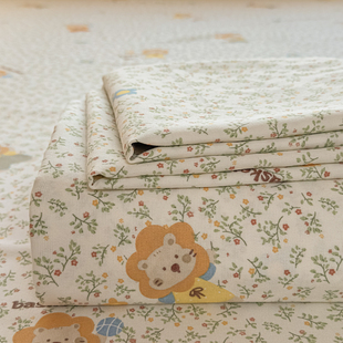 超厚原棉老粗布床单单件家用床品棉亚麻学生宿舍单人被单三件套