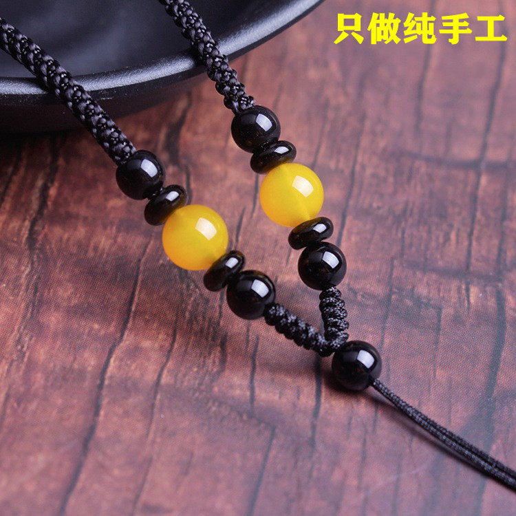 翡翠玉佩吊坠挂绳手编黄金挂脖绳