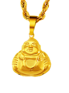 光面空心如来佛吊坠24K黄金沙金