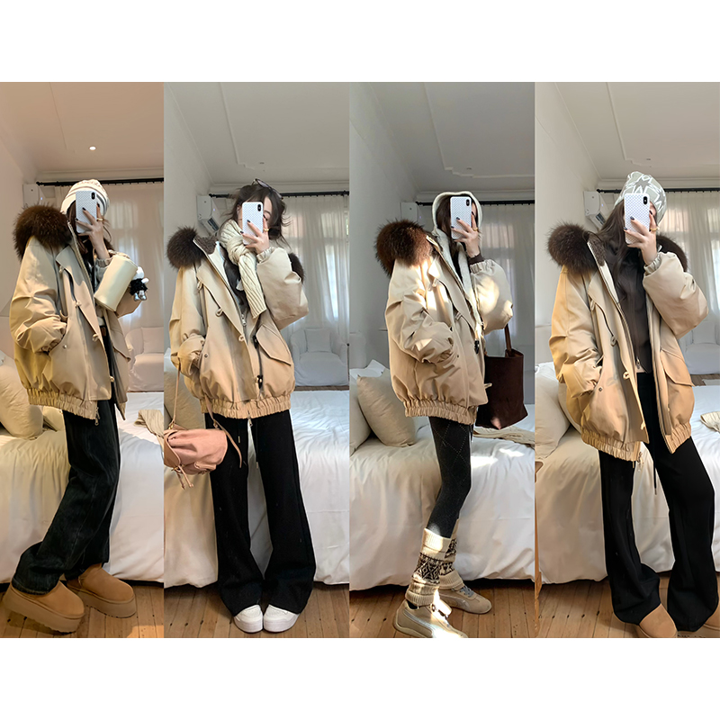 【现货4折】咖喱汤汤TGL【顶配版！】大貉子毛领90白鹅绒羽绒服女