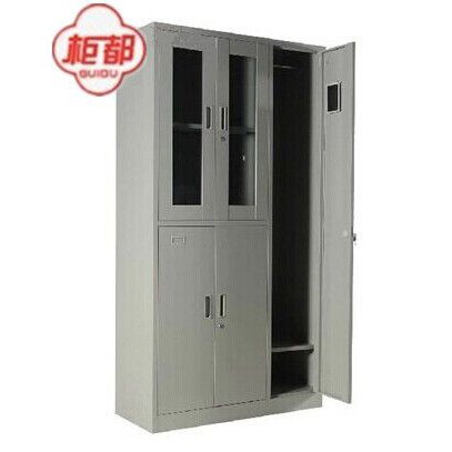 玻璃门更衣柜铁皮文件柜工衣储物柜子带锁衣帽寄存柜钢制超赞办公