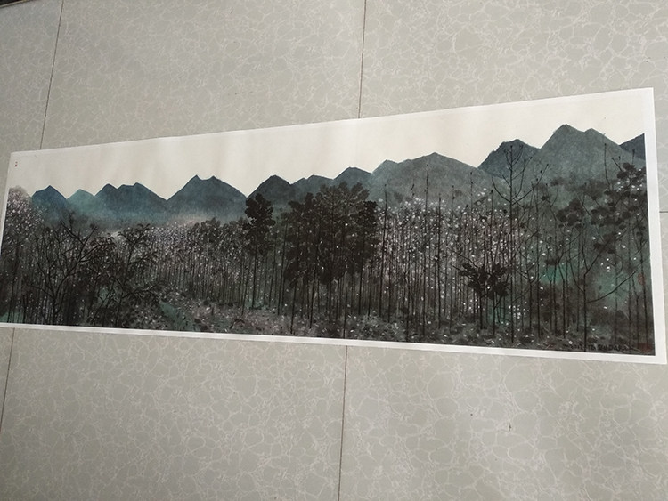 杜大恺匡山辛夷花开时国画横幅小六尺真迹复制画宣纸画芯水墨画