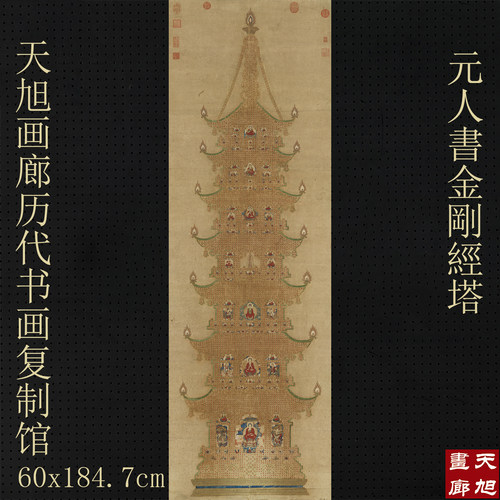 元人书金刚经塔复制画一比一画稿