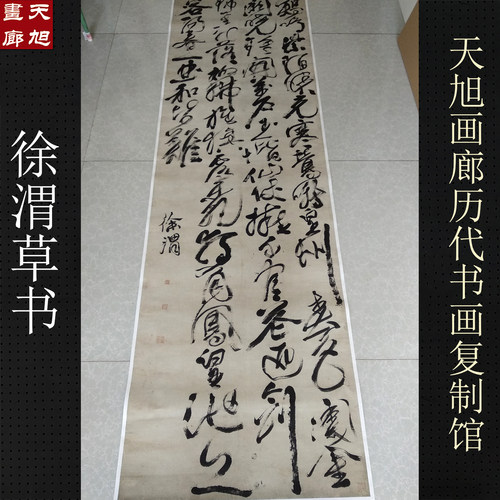 艺术微喷徐渭草书轴高清书法