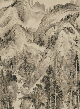 王翚查士标合作名山访胜图艺术微喷宣纸复制画芯仿古水墨画装饰画