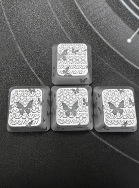 银色三角花纹面磁轴机械蝴蝶图案透光方向键wasd键帽个性创意图案