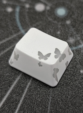 高颜值1.25u白色蝴蝶磁轴键帽Ctrl/Alt键个性创意图案透光通用
