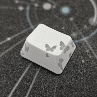 高颜值1.25u白色蝴蝶磁轴键帽Ctrl 创意图案透光通用 Alt键个性