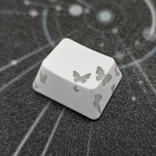 高颜值1.25u白色蝴蝶磁轴键帽Ctrl/Alt键个性创意图案透光通用