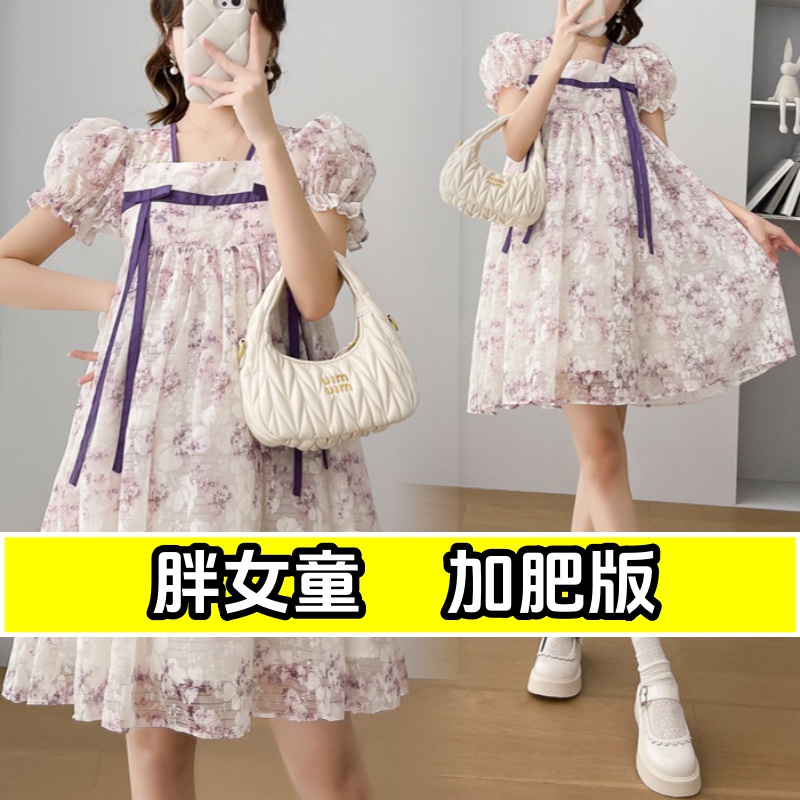 胖女童短袖甜美夏加肥加大宽松