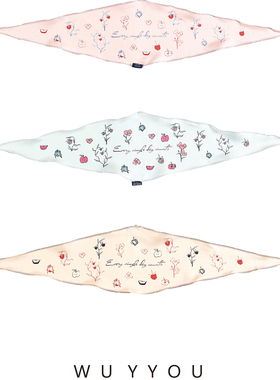 WUYYOU秘密花园原创丝巾女2025新款春夏100%桑蚕丝真丝菱形巾礼物