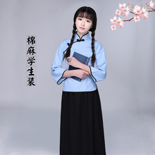 民国风女装 民国风学生装 复古女装中山装男毕业照合唱民国班服