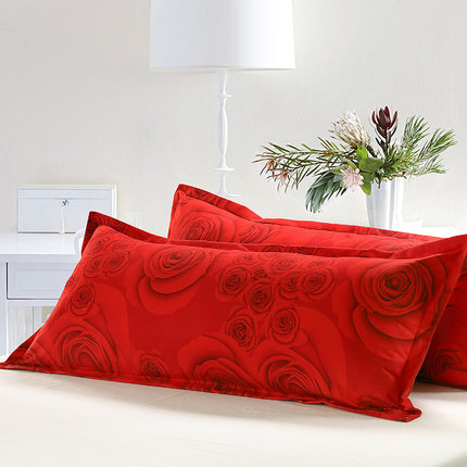 卡沃长枕套双人枕套1.2/1.5/1.8m米情侣婚庆单人枕头套枕芯套