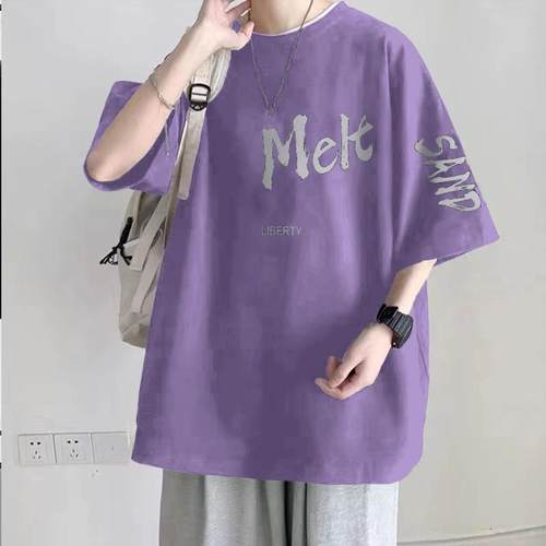 上衣潮流100%纯棉夏季宽松胖子