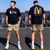 情侣半袖 加肥加大码 ins潮牌美式 t恤男夏季 上衣 300斤重磅纯棉短袖