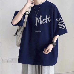 新款 t恤 100%純棉短袖 夏季 300斤衣服男士 打底衫 寬松2 男款 潮牌美式