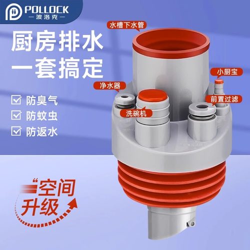【波洛克】厨房下水管三通新升级