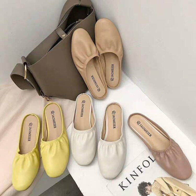 Net Red grandma Chicken rolls Semi slipper 2019 summer new pattern Korean Edition Flat bottom slipper Versatile Baotou Sandalsin the Women's Shoes, Slippers  category - from Buy2taobao.com to provide professional Taobao agent buy service