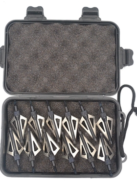 Broadheadf翡翠箭头12个带收纳盒复合反曲纯谈混碳箭杆配件通用