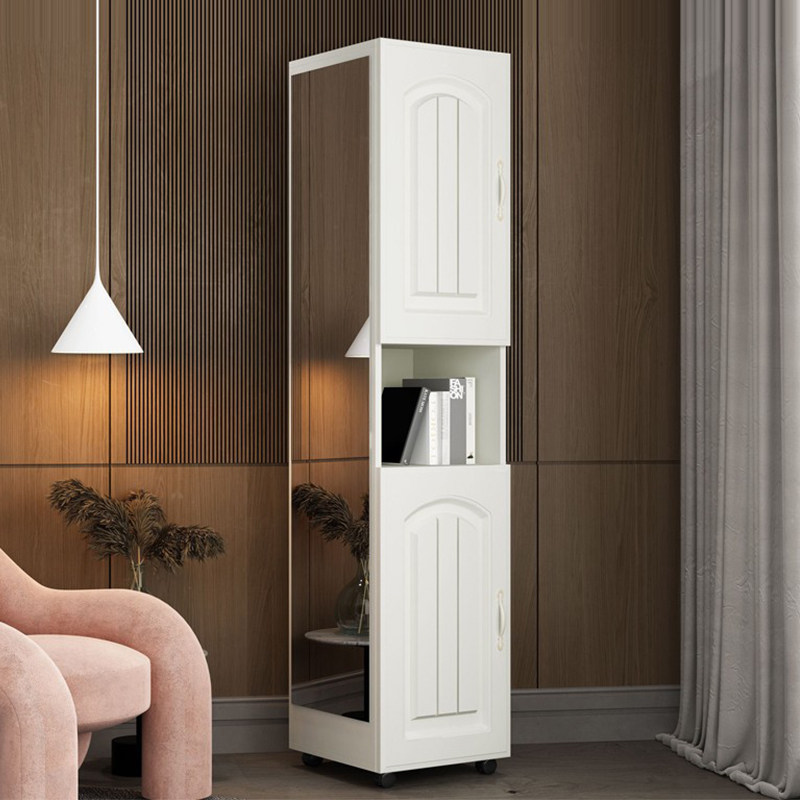 穿衣镜全身落地镜柜家用卧室衣柜镜子储物收纳柜试衣镜挂衣架一体