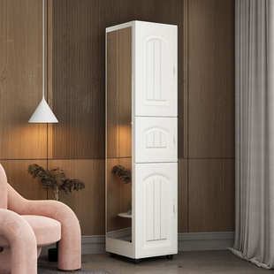 全身穿衣镜带门储物收纳柜一体多功能家用可移动网红落地试衣镜子