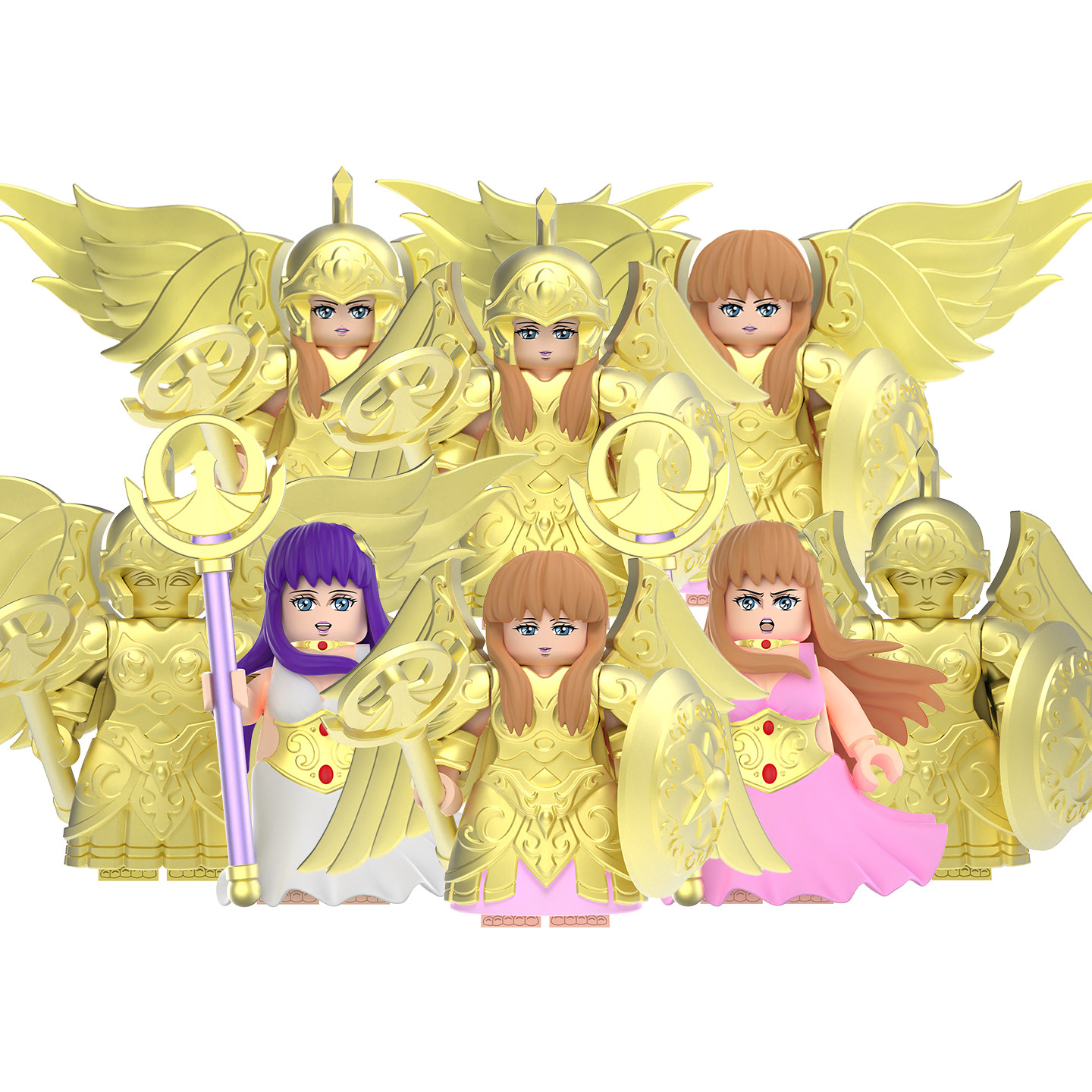 星座战士雅典娜欧美神话积木人仔