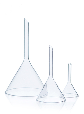 玻璃漏斗 40 60 90mm口径 三角漏斗 锥形漏斗 化学漏斗Glass Conical Funnel